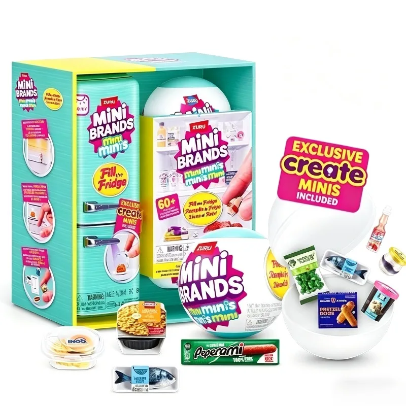 Zuru Mini Fridge Stuffing Toy Tide Play Blind Box Stuffing Fridge Ball, Blind Box Random Mini Model Toy Child Ideal Gift