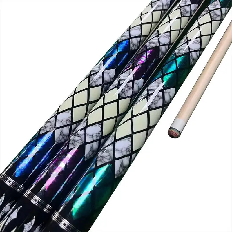 Billiards Cue Maple Shaft Stainless Steel Joint 1/2-PC 12.5 mm Tip