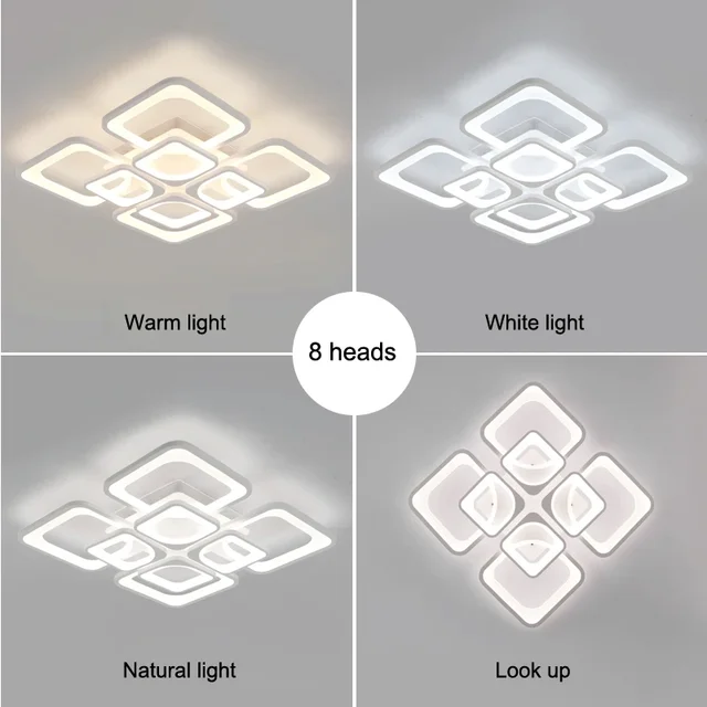 IRLAN LED 샹들리에, 현대 글로스, 밝기 조정, 원격 제어기