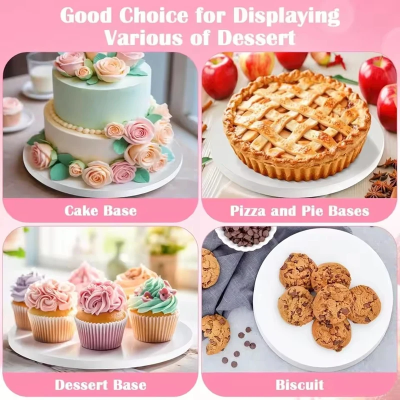 3Pcs Thick Cake Board Multi Layer Round Cake Drums Base for Wedding Birthday Party Cake Display Decor Christmas DIY Baking Tools
