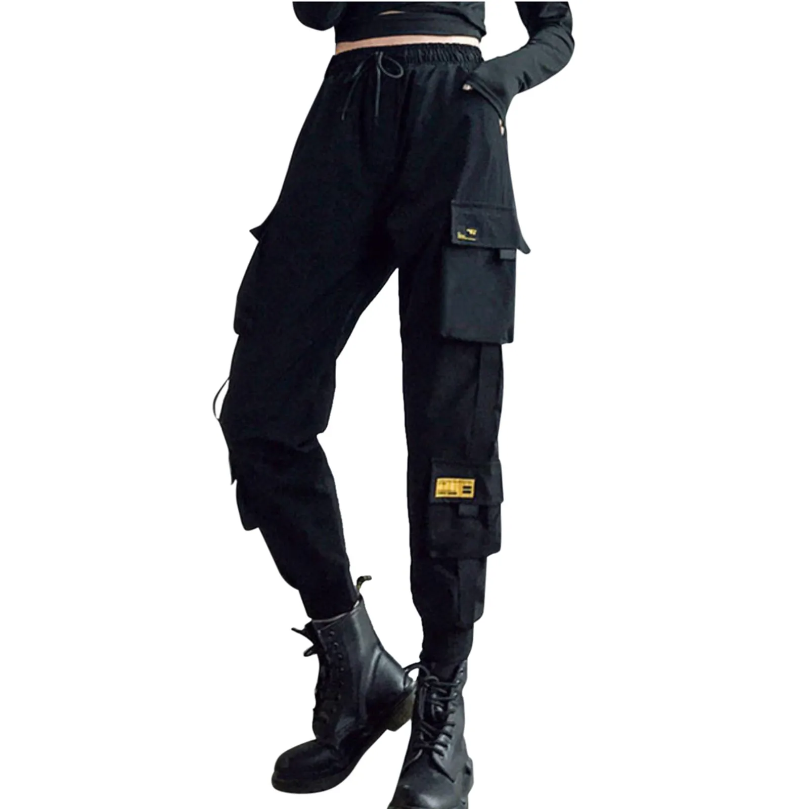 

Waist Loose Cargo Women Pants Hight Waist Work Sport Trousers For Ladies Streetwear Fashion Clothing Hip Hop Athletic Trousers