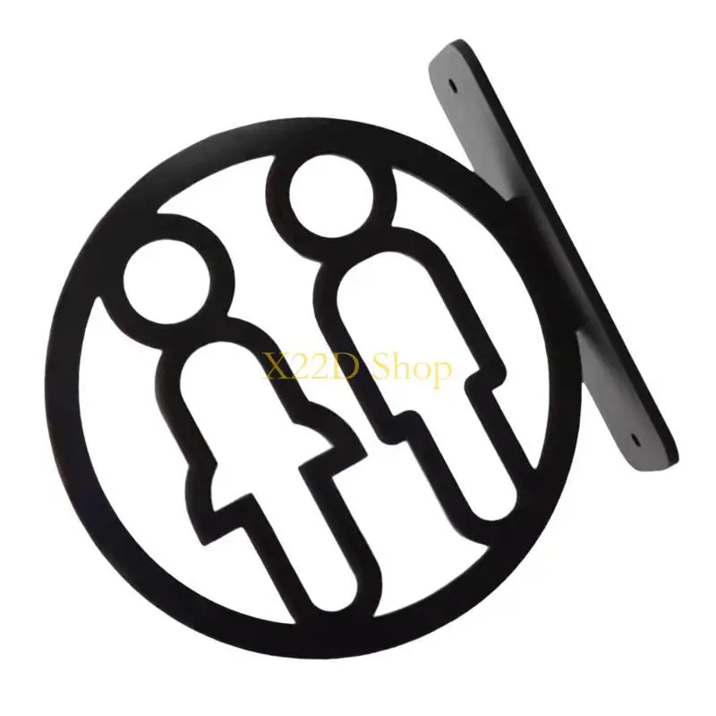 X22D Acrylic Restroom Sign Stylish Washroom Symbol Signage for Hotel and Restaurants