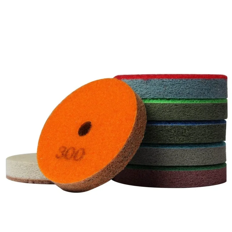 8 Stück 3" 4" Schwammfaser-Polierpads 150-10000 Körnung Polier- und Reinigungswerkzeug für Fliesen, Stein, Marmor, Beton, Keramik, Glas