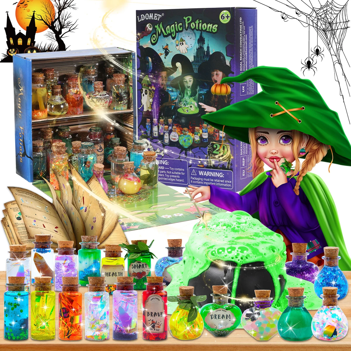 DIY 混合魔法ウィザードポーションボトル変色発光ポーションアート