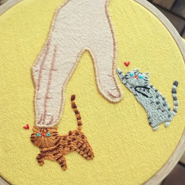Creative Cross Stitch Kits Diy Handmade 4ct Canvas Colorful Wool Pillow  Cute Cartoon Animal Pattern Fortune Cat Kids Room Pillow - Cross-stitch -  AliExpress