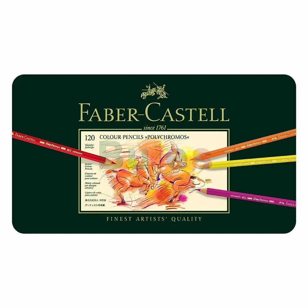 Faber-Castell Polychromos Artist Colored Pencil Set,Premium Quality  Polychromos Colored Pencil 120 Tin Gift Set Pencil Sharpener