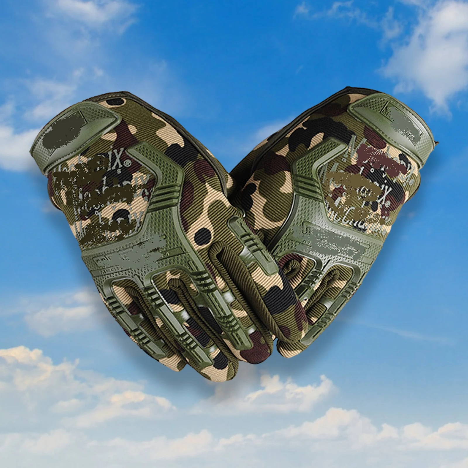 Outdoor Cycling Gloves Durable Rubber Full Finger Hunting Gloves For Men And Women Camping Picnic Ignition Finger Protect Wear