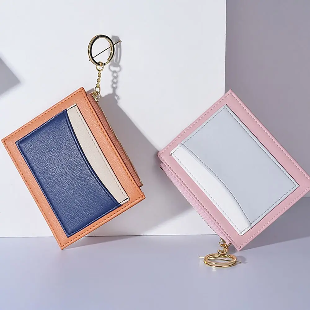 Ultra-thin Money Coin Purse Light with Key Ring Wear-resistant Credit Card Holoder PU Leather Wallet Money Bag Male Female