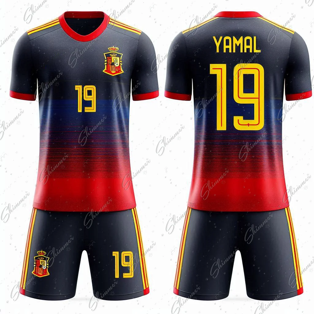 New Spain Team No. 29 Yamal Jersey Team Sports Quick Dry Kids Clothing Men's Set Ensembles De Sport Sportswear Man Suits sports suit