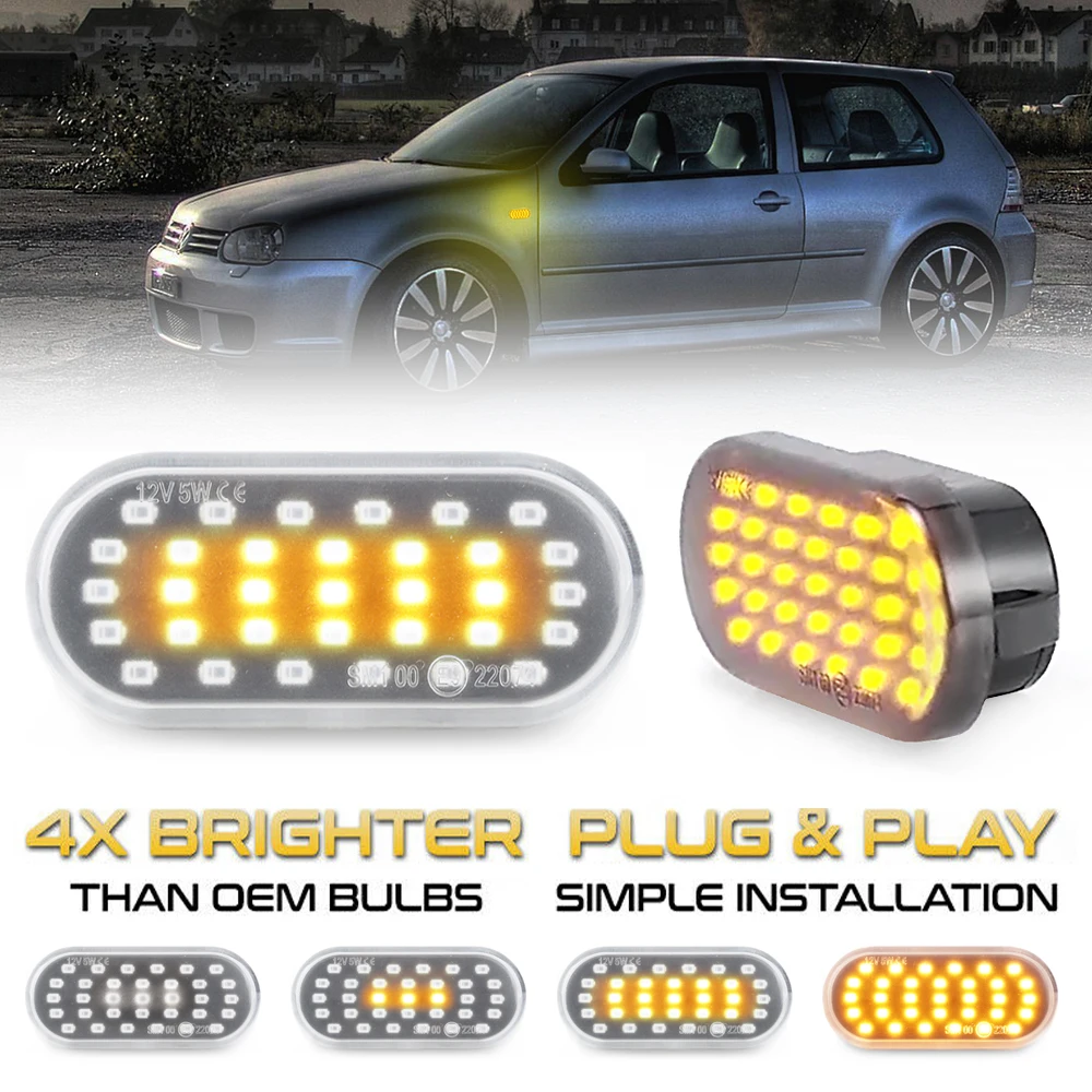 Led Ambra Fumo Luci Di Posizione Laterali Indicatori Di Direzione Per Vw Bora Golf 3 4 Passat 3Bg Polo Sharan Lupo Bora Multivan Caddy Jetta
