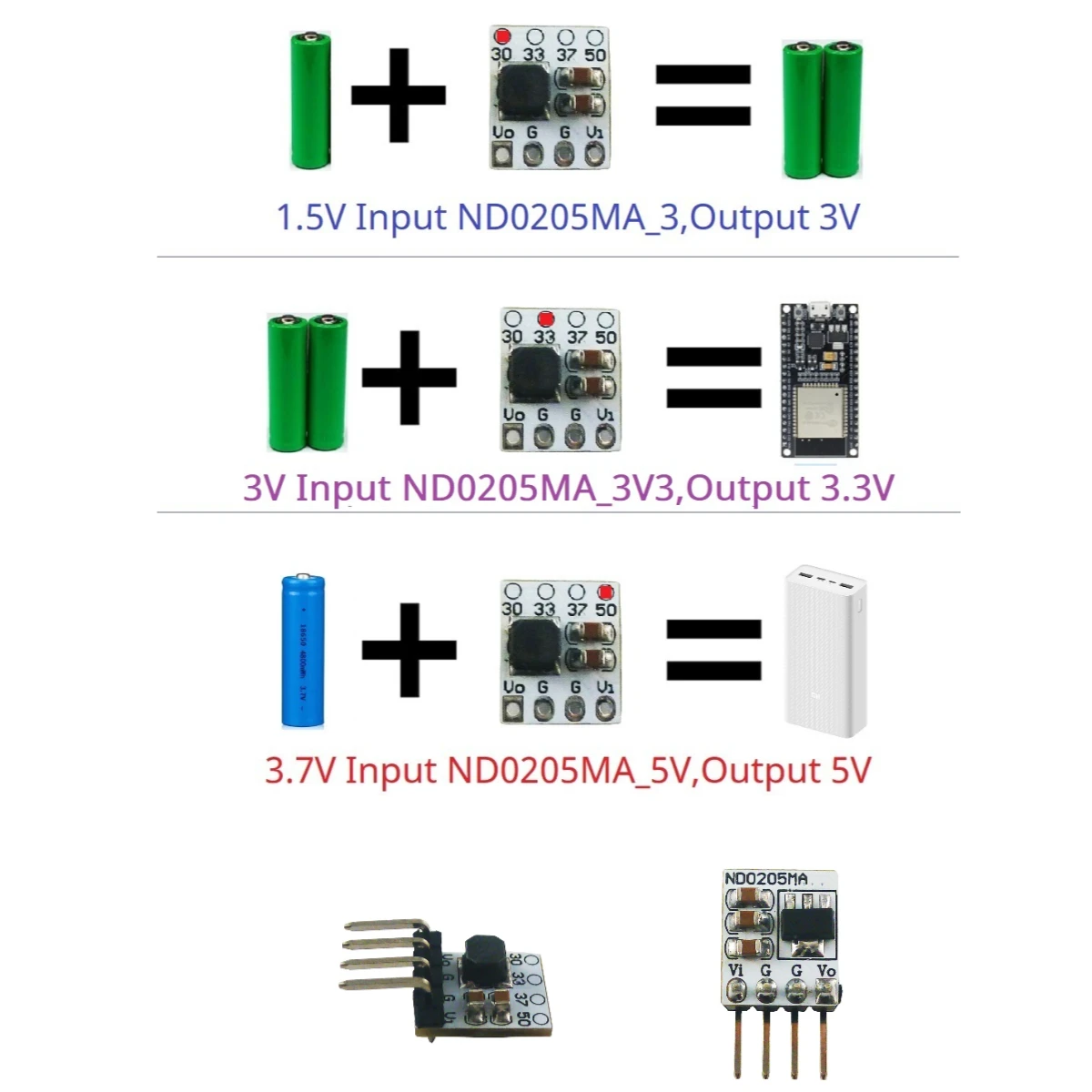 

10X Mini Low-Power-Consumption High-Efficiency DC-DC Step-up Converter Module 1.2V 1.5V 2.5V 3.7V 4.2V To 3V 3.3V 5V Boost