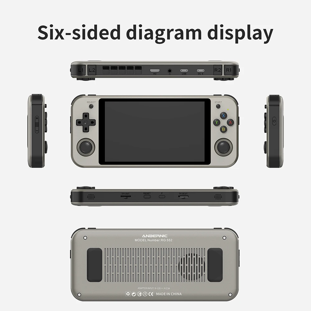 128GB RG552 Retro Video Game Console For PS1 PSP Wii Dual System ȵ̵ Linux Wifi Online Pocket Handheld Game Player Box