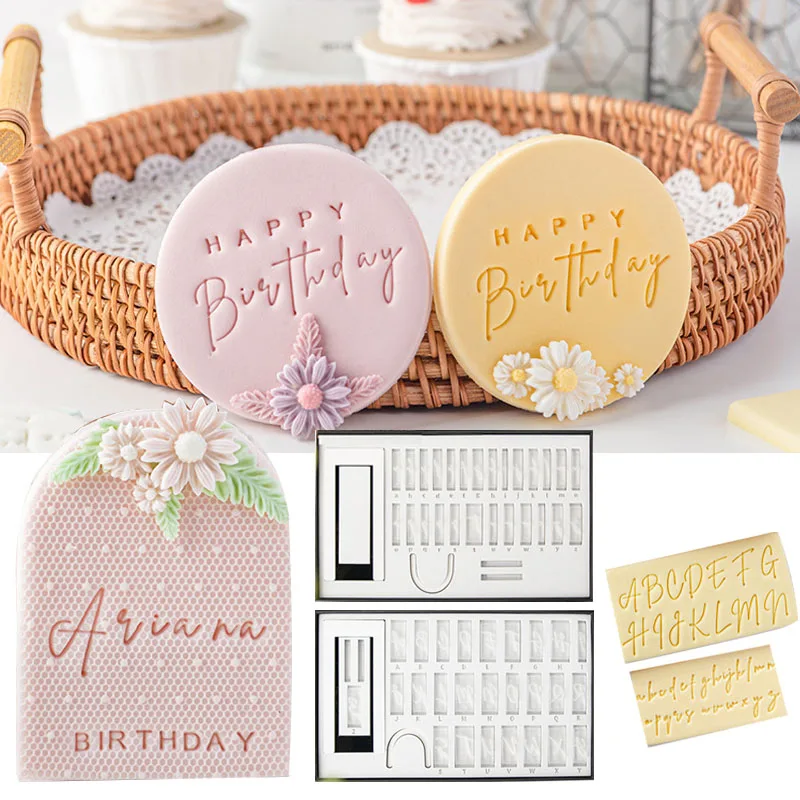 Cookie Embosser Stamp, Alfabeto minúsculas, Maiúscula Letter, Font