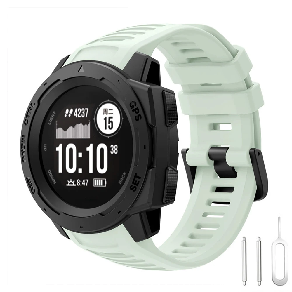 Silicone Sport Strap Replacement Band for Garmin Instinct Series Smartwatch