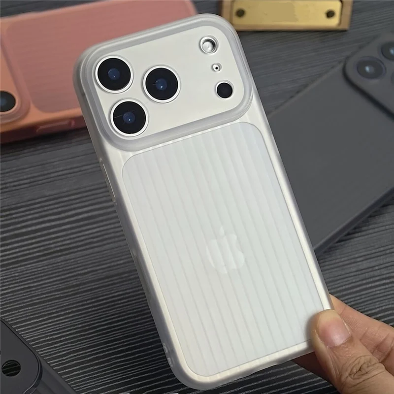 Ribbed Texture Frosted Translucent Soft TPU Matte Ultrathin Protective Luggage-Style Case