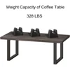 Rustic Coffee Table, Wood and Metal Simple Industrial Modern Center Table, Wooden Farmhouse Cocktail Table for Living Room 3