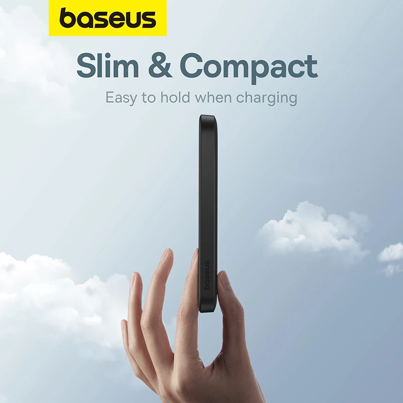 Baseus 5000mAh 20W Magnetic Power Bank Wireless Powerbank For iPhone 14 15 Pro Fast Charge Mini Portable External Spare Battery