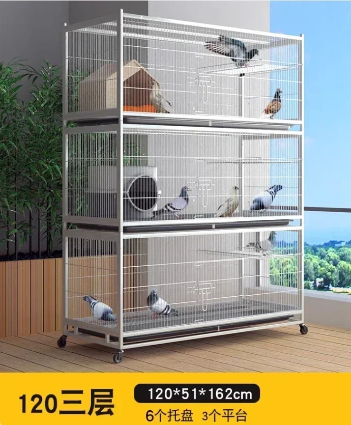 小型鳥用金属製飼育ケージ Amazon | 52.5*50*143CM 大型二層のインコケージ 複数の中小型鳥