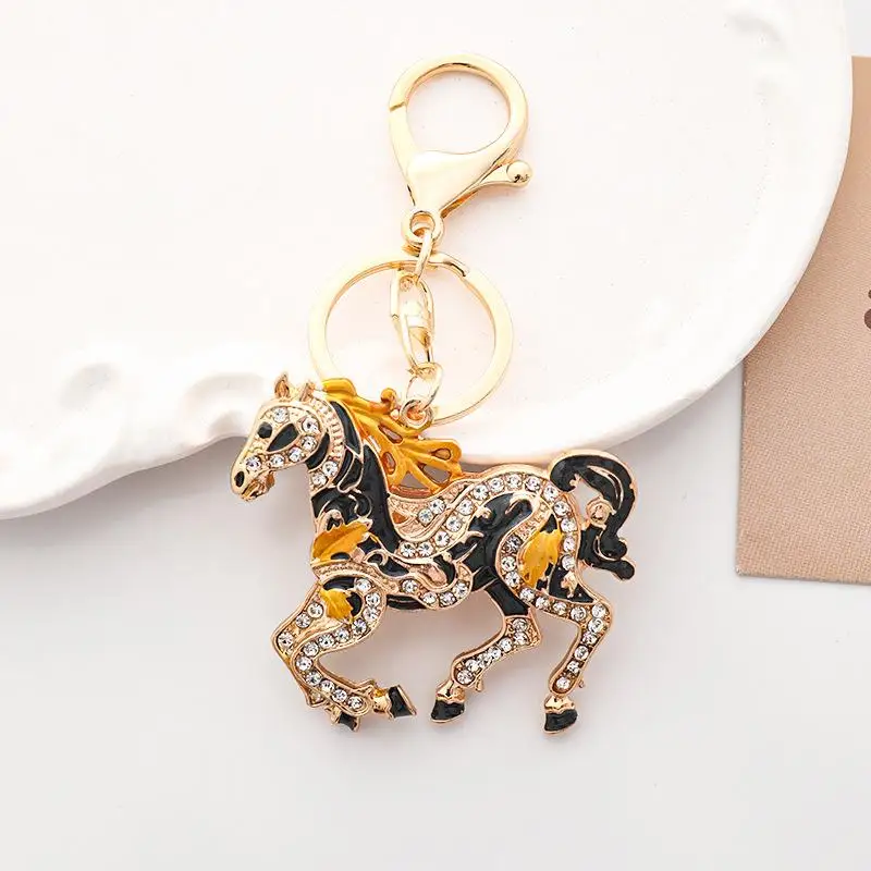 לתכשיטי רכב מתנת שנה חדשה אופנה סוס פוני מחזיק מפתחות נשים גברים חיות קריסטל ריינסטון מחזיק מפתחות לתיק