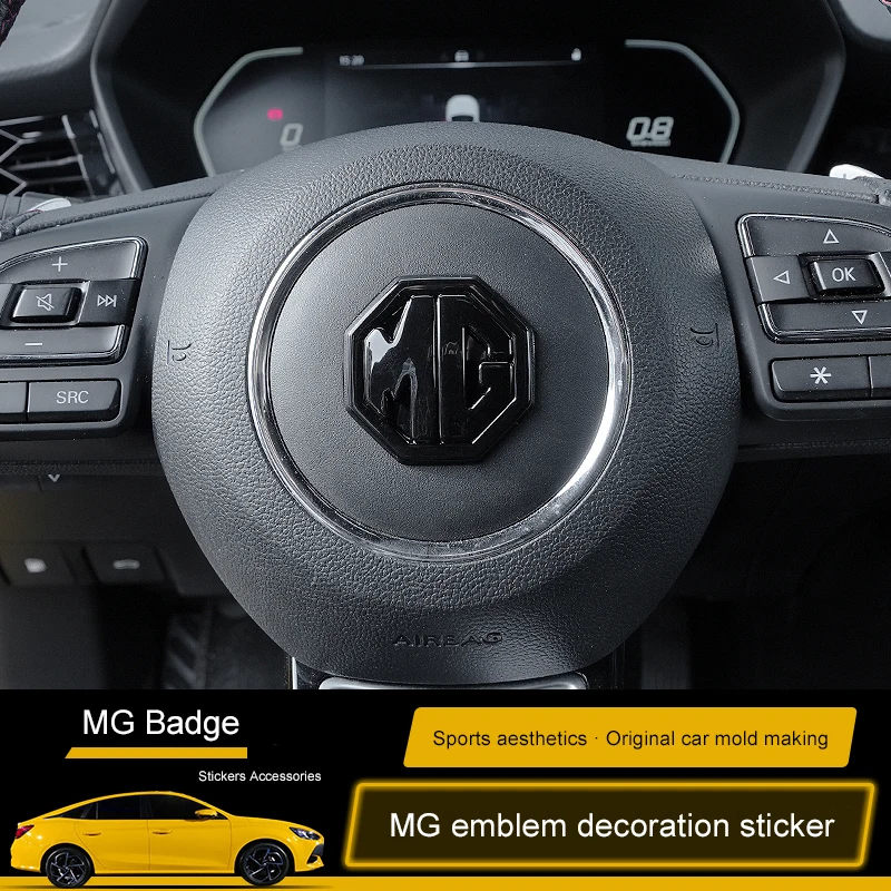 MG ZS MG5 MG6 MG7 MG HS MG5 스콜피오 MG6 PRO ES5 MG4 용 자동차 앞+뒤+스티어링 휠 배지 자동차 엠블럼 3종 세트