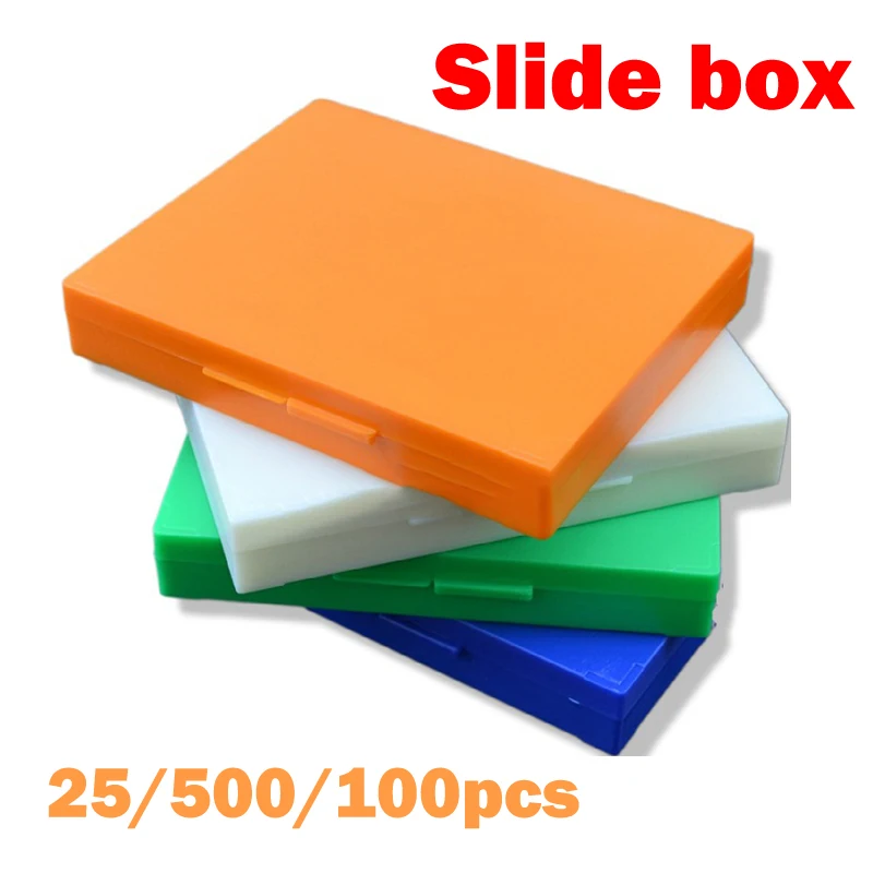 Microscope Slide Box Microscope Slide Box Biological Pathology Holds Up To 25/50/100X Slide Bio Slice Box Slot Rectangular Microscope Glass