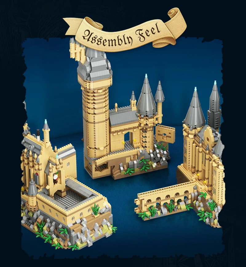 6000 Teile Mittelalterliches Magisches Schloss Baustein-Set Hogwarts MOC Bausteine Spielzeug Potter Lehrreiches Geschenk Erwachsenen-Mikroblock-Modell – Detail 3