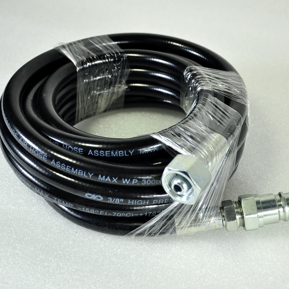 Co2 Jet Machine 6m/10m/15m High Pressure Standard Length New Design Brass Fitting Double Connector White Plastic Gasket