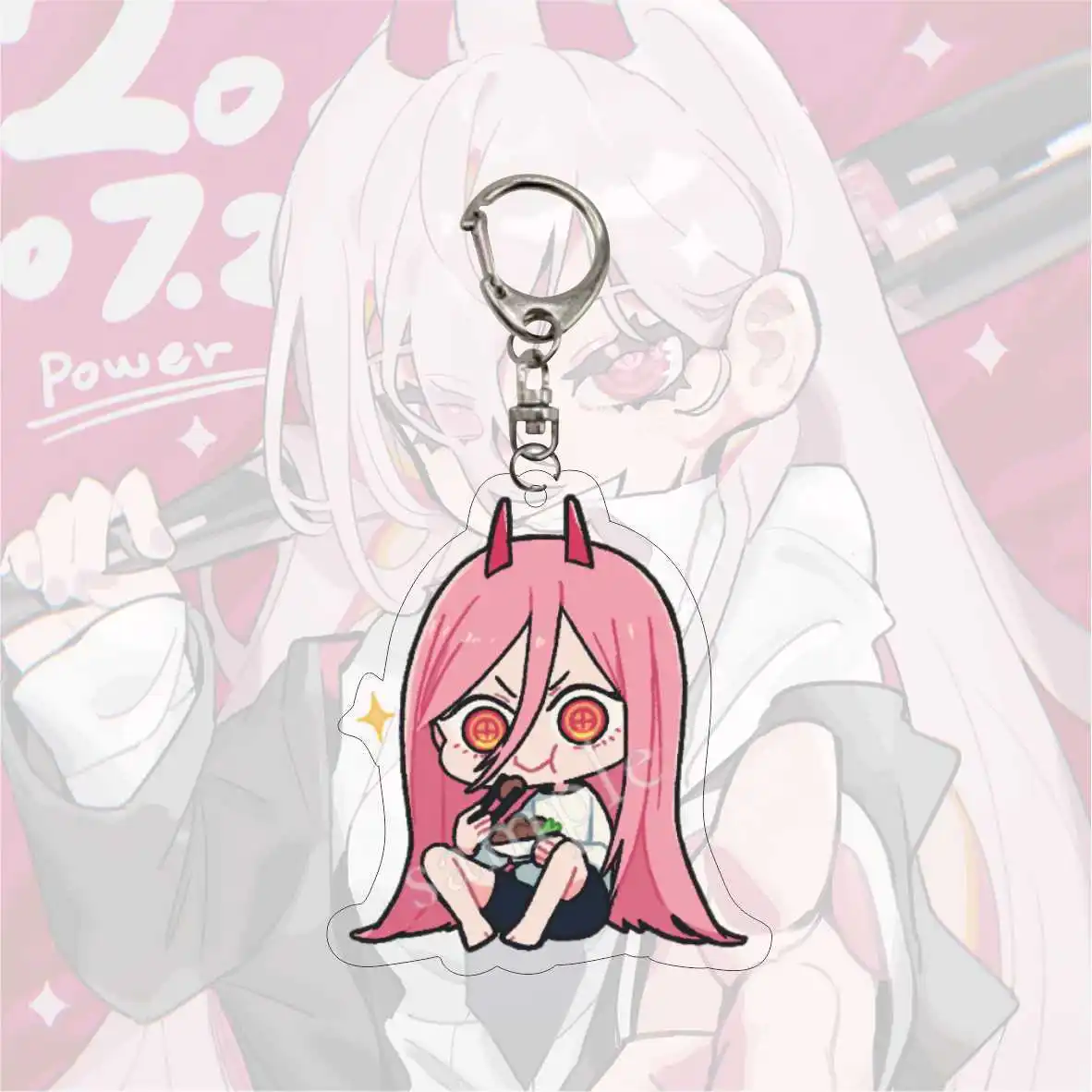 Hot Manga Anime Chainsaw Man Keychain Cosplay Kawaii Figures Pochita Power  Angel Metal chain Pendant Charm Key Chain Llaveros