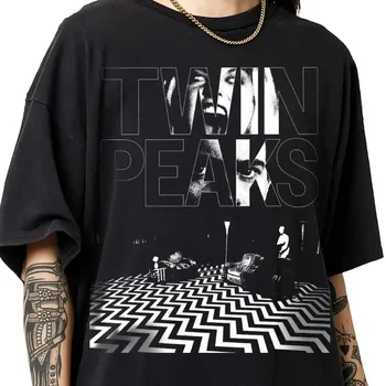Horror Movie Themed T-shirt, Summer New Retro Unisex Casual and Fashionable Cotton T-shirt for TV Drama "Twin Peaks" 1