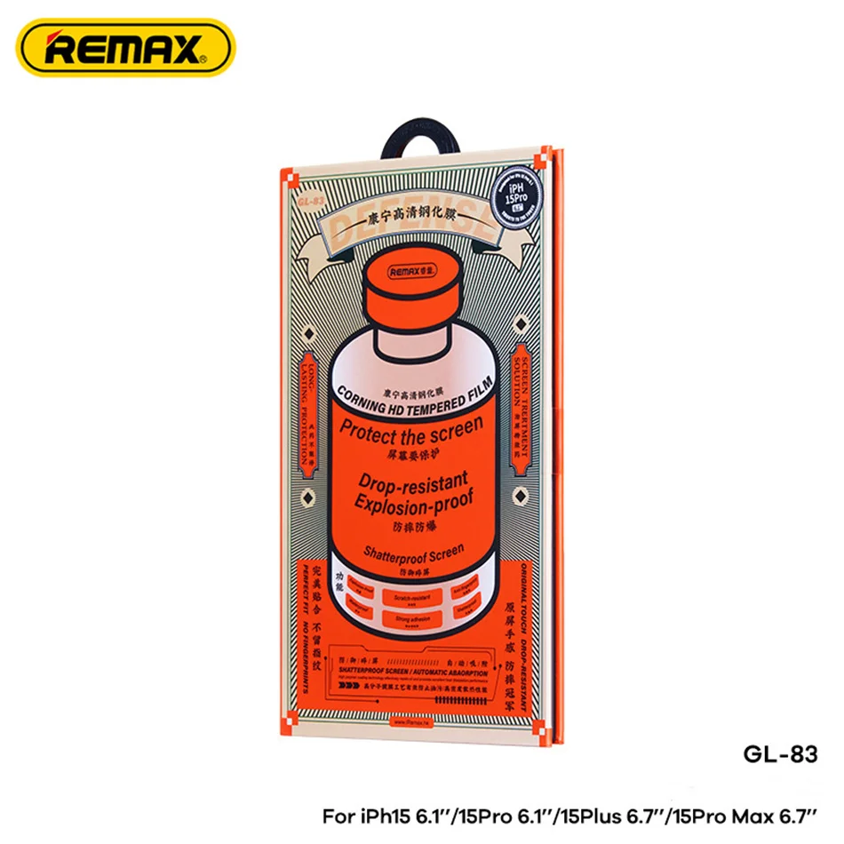 Remax Corning HD Panzerglas Displayschutz für iPhone 17, 17Pro, 17ProMax, für iPhone 18Pro, 18ProMax, für iPhone 16/15 Serie – Detail 3