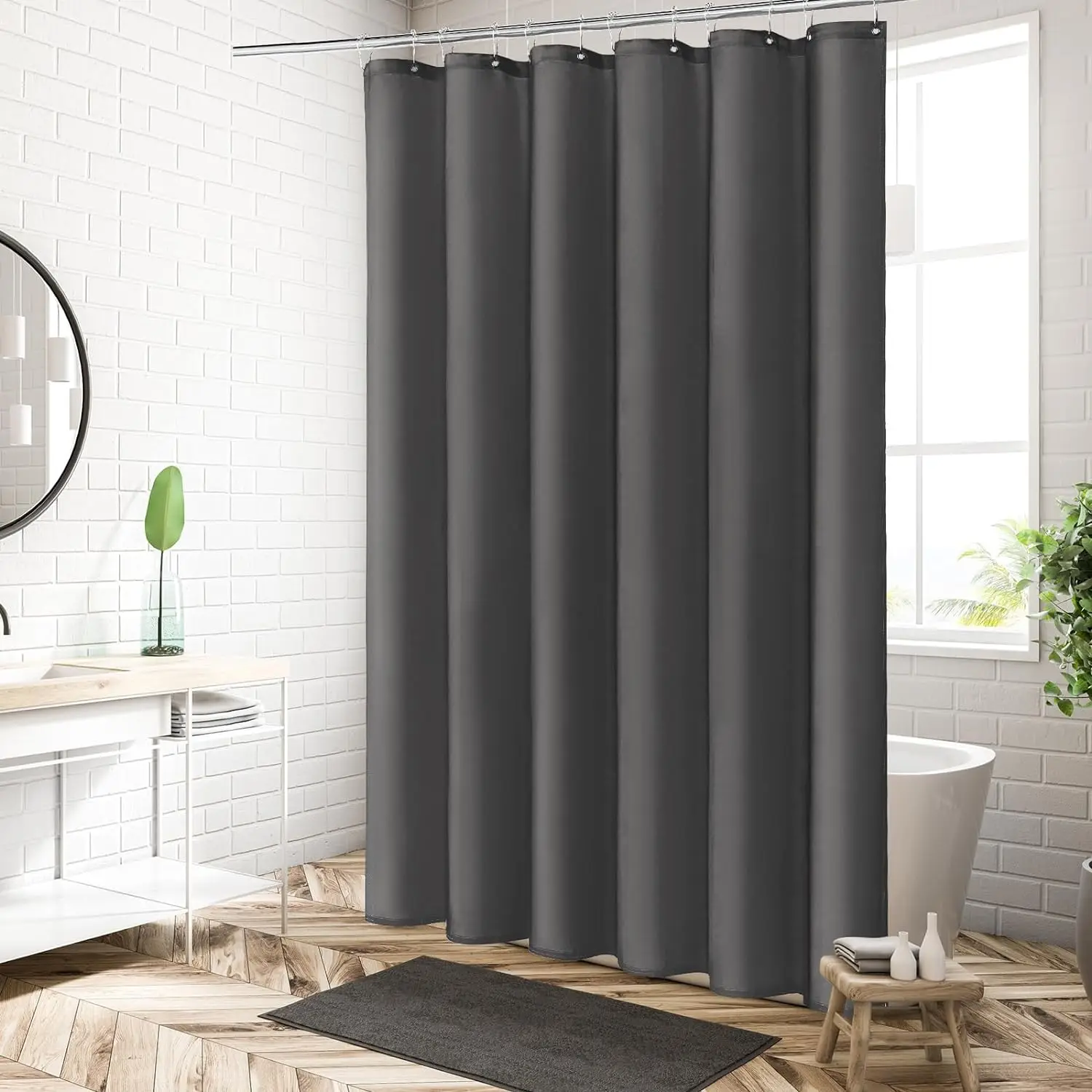 1PC fabric shower curtain liner 12 hooks shower curtains