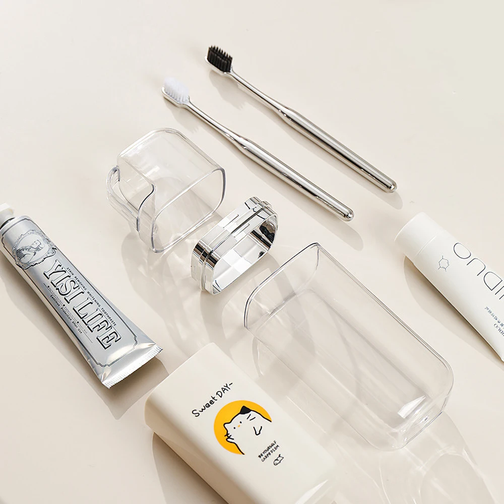 three-in-one Simple Home Travel Rinse Mouthwash Cup Tooth Bucket Toothbrush Storage Toothpaste Box Portable_voghion.com