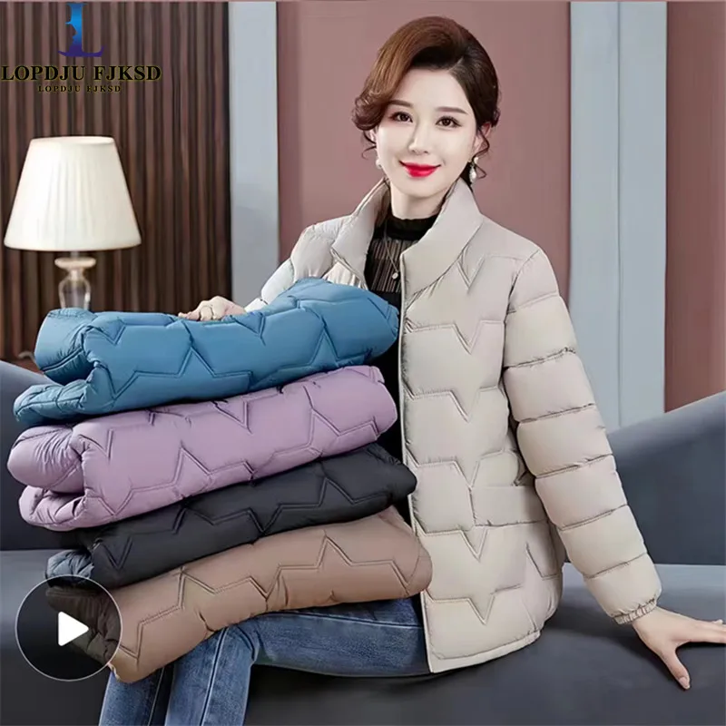

Women's Casual Cotton Jacket,Stand Collar, Long Parka,Zipper, Loose Coat, Fashion and Chic Jackets, Winter, New
