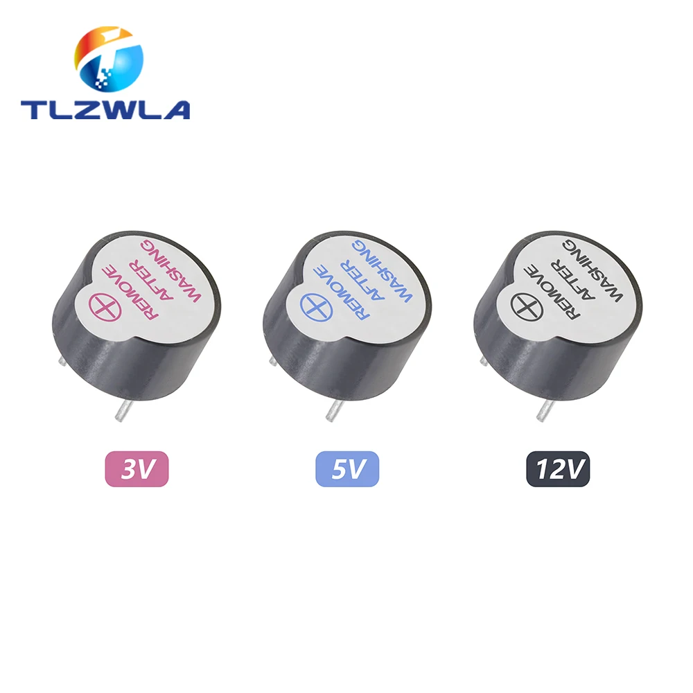 10-Pack Mini Active Piezo Buzzers - 3V/5V/12V Alarm Beepers
