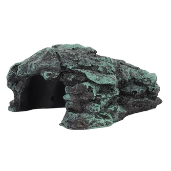 Reptile Rock Hide Cave Simulation Realistic Safe Comfortable Resin Rock Hideout for Terrarium Decoration 1