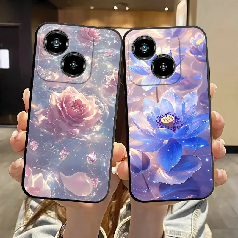 Fashion Soft Silicone Shockproof Butterfly Marble Black TPU Phone Case