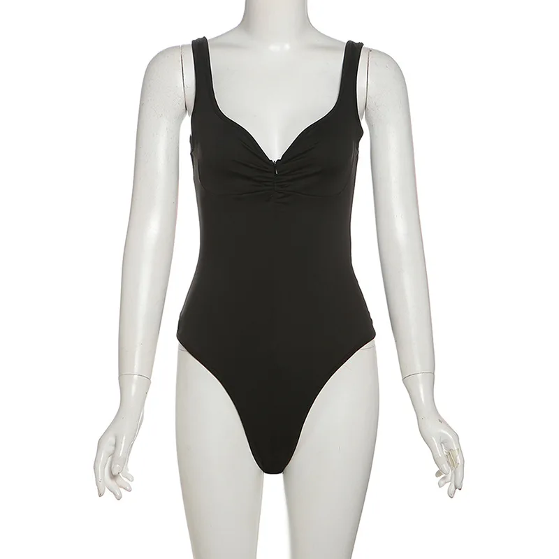 solid color streetwear bodysuit detail