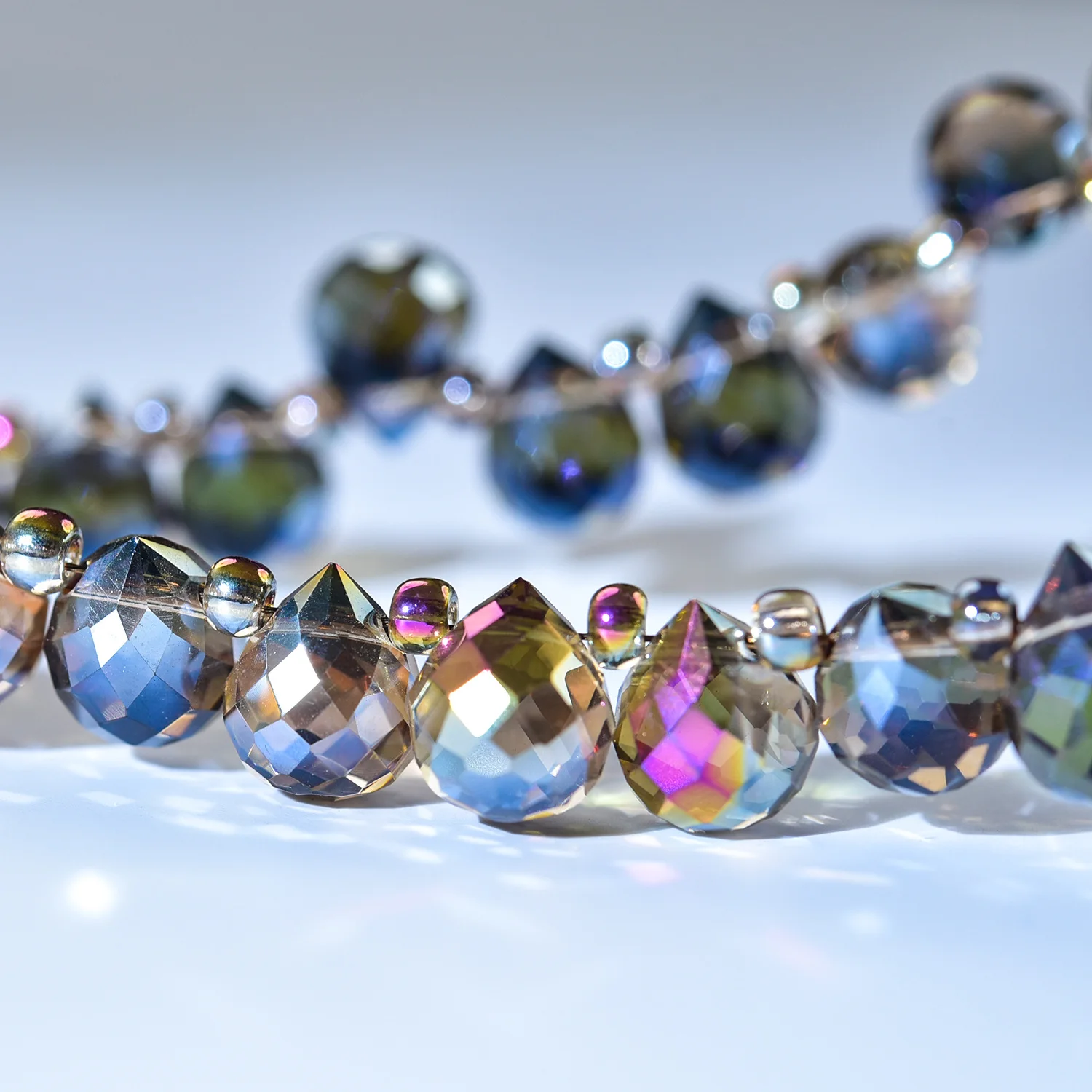 

Crystal Glass Beads Colorful Water Drop Loose Spacer Bead for Jewelry Making DIY Charm Necklace Bracelets Craft Accessorie