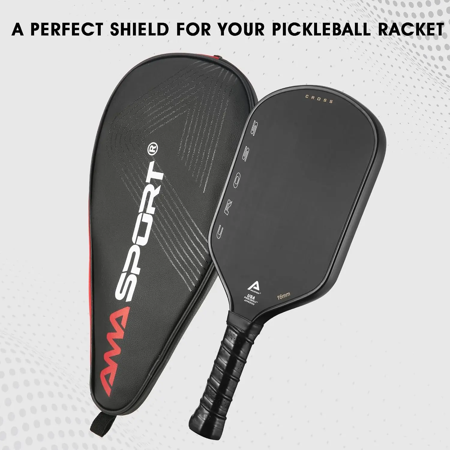 Pickleball Paddle Cover with Zipper Closure Durable Leather Pickleball Cover for Ball Sports Men Women 6 colors Case