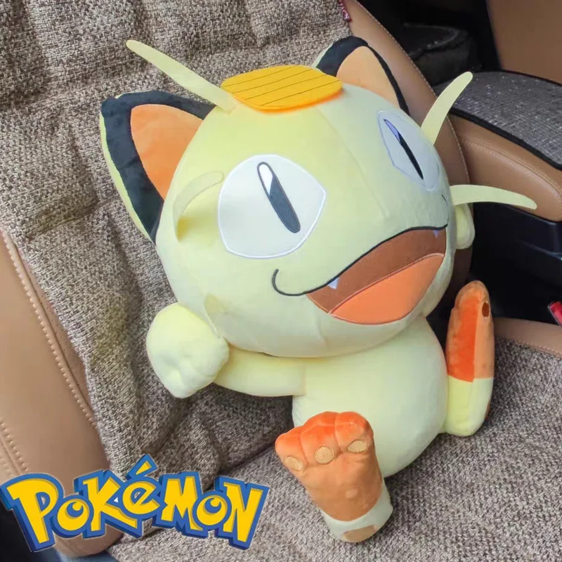 peluche-pokemon-meowth-de-45cm-pour-enfant-oreiller-doux-coussin-de-canape-decoration-de-chambre-cadeaux-d'anniversaire