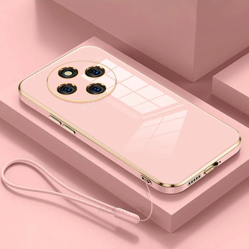 Luxury Plating Silicone Case with Lanyard Cover