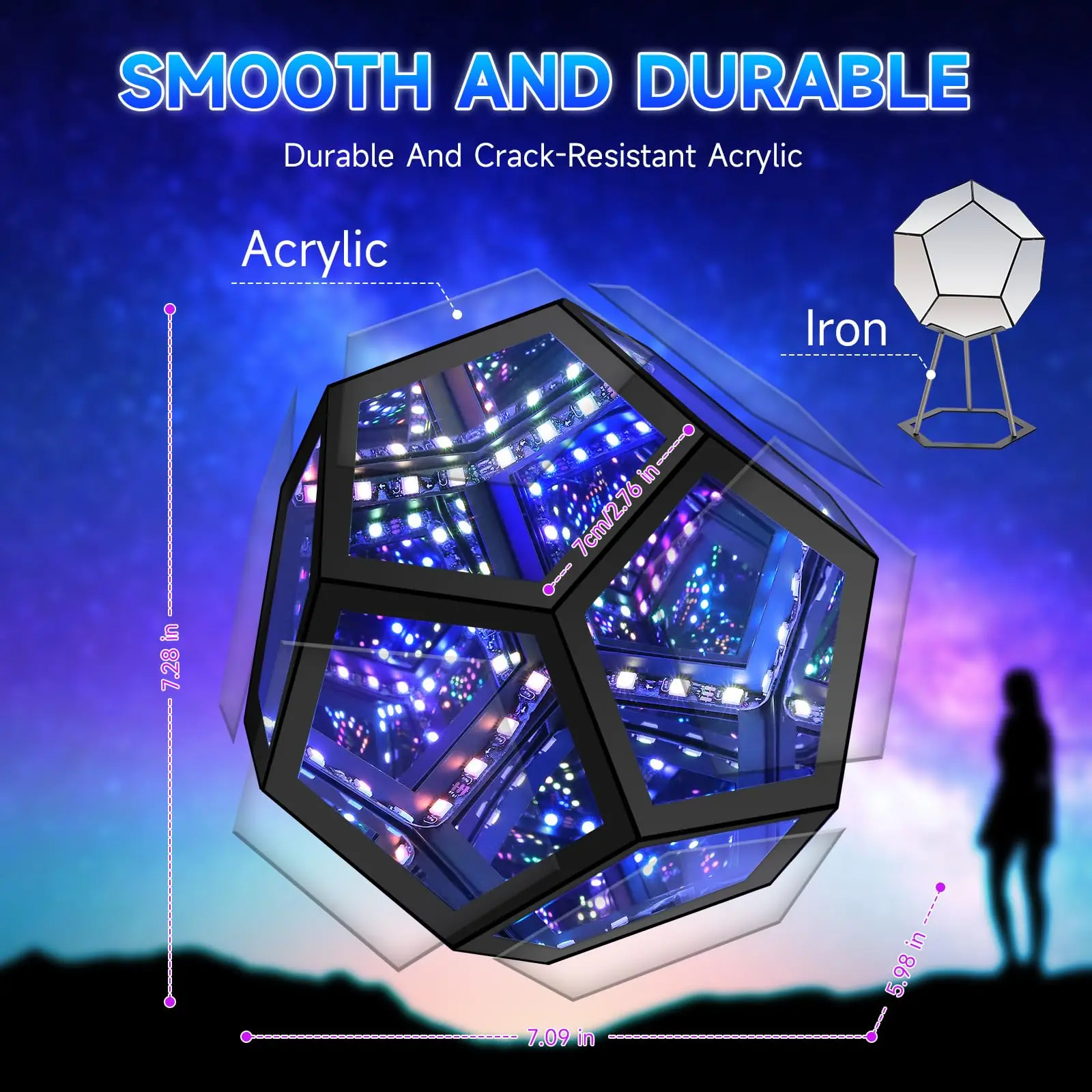 RGB LED Night Light Smart APP Controls The Game To Decorate 3D Cubes Color-Changing Night Light Christmas And Birthday present