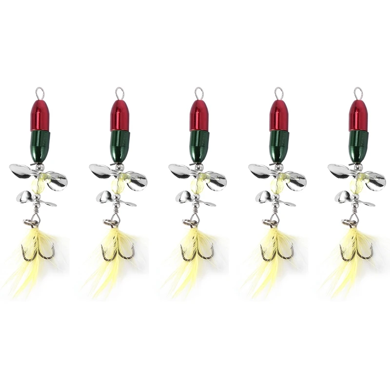5x Long Casting Spinner Bait Fishing Lure Double Tail Propeller Trout