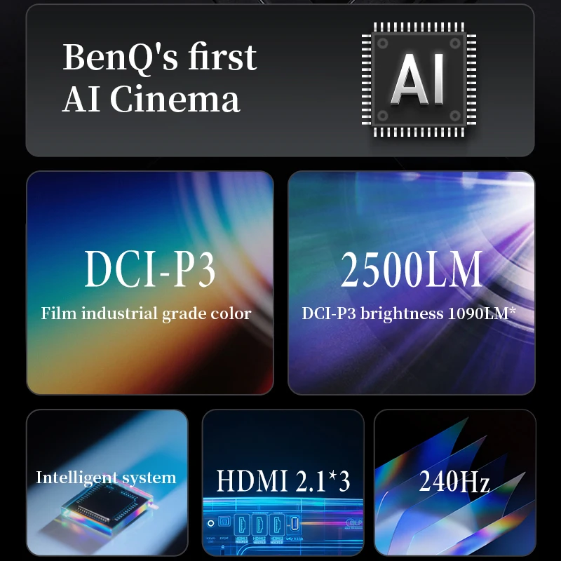 벤키 W2720i 4LED 4K 프로젝터 2500 ISO 루멘 AI 시네마 지능형 알고리즘 홈시어터 DLP 빔프로젝터 30000:1 대비율