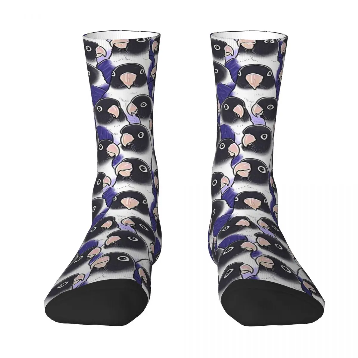 

Violet Black Masked Lovebird Adult Socks,Unisex socks,men Socks women Socks