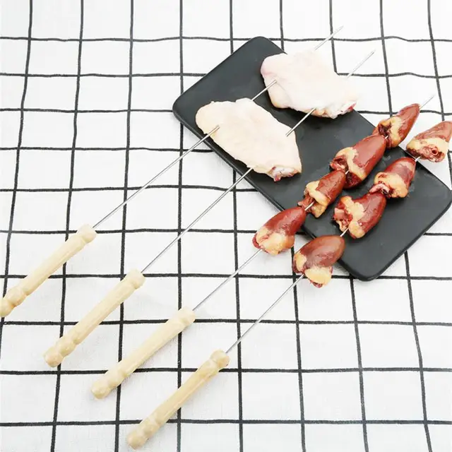 10Db Rozsdamentes Acél Grillező Nyárs -Bot Újrafelhasználható Bbq Nyársa - Image 5