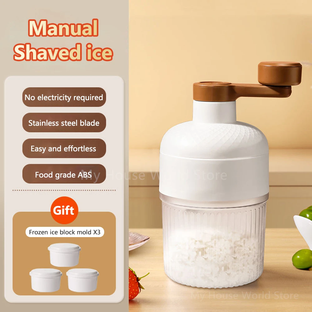 Compact Hand-Operated Shaved Ice & Milkshake Maker