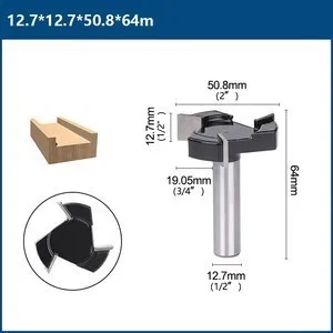 BALUGAEA Slab Flattening Router Bit - 1/2" Shank, 2" Cutting Diameter, With Carbide Inserts