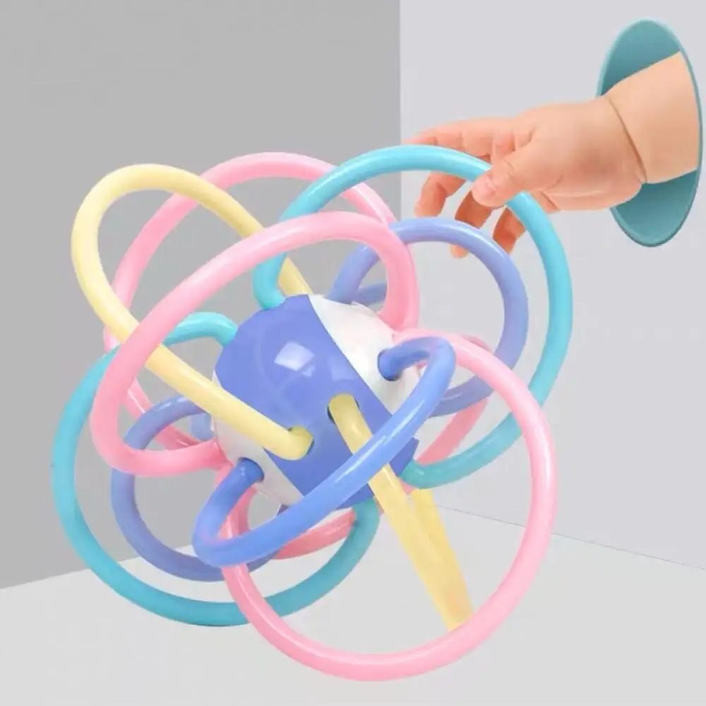 Baby Hand Ball Toys Baby Grip Training Manhattan Ball Hand Rattle Teether Food Grade Biteable Boilable 3