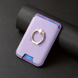 Magnetic Universal Card Holder with Built - in Powerful Magnet - Holds 3 Cards (Purple)